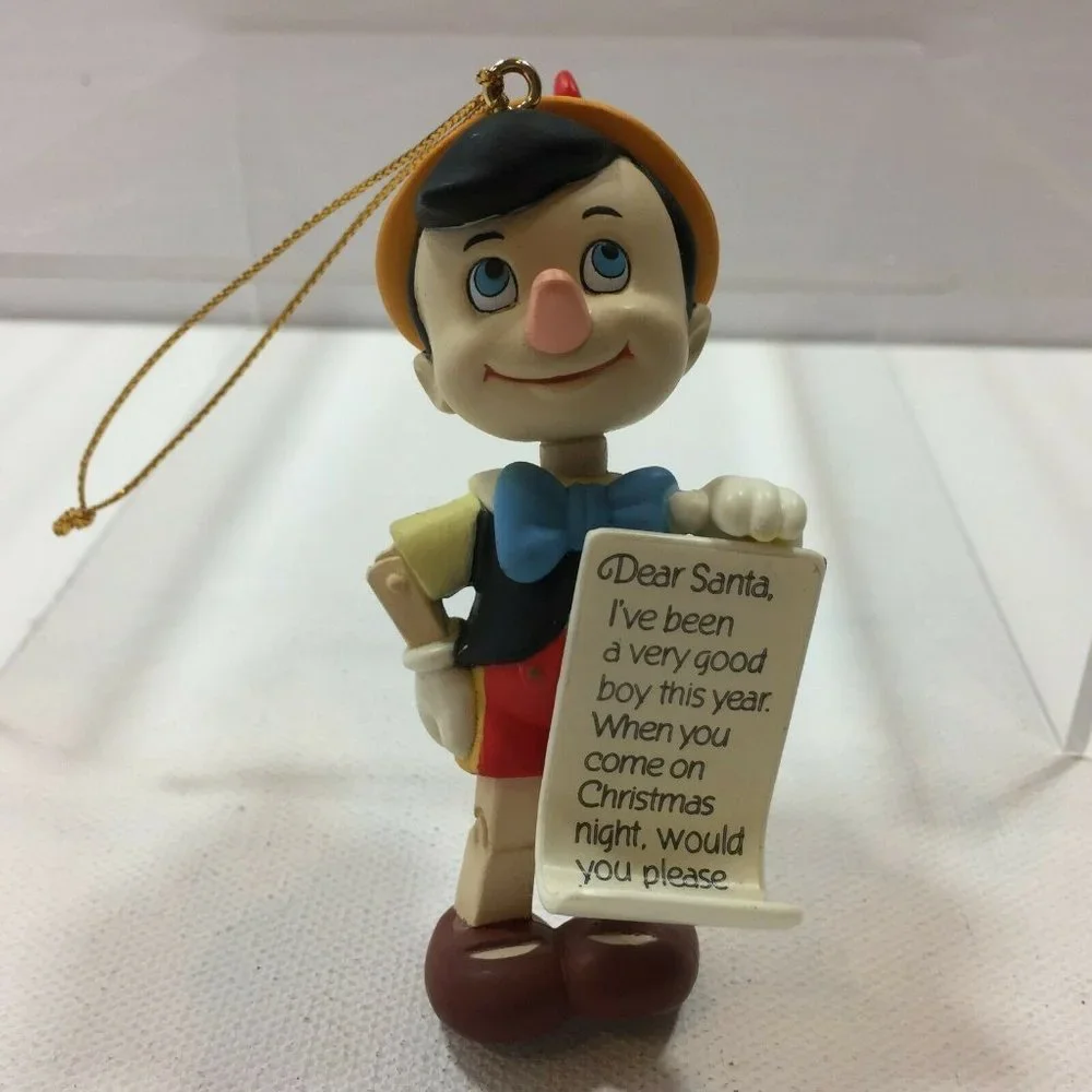 Vintage Groiler Disney Pinocchio Boy Puppet Christmas Ornament Holiday Letter